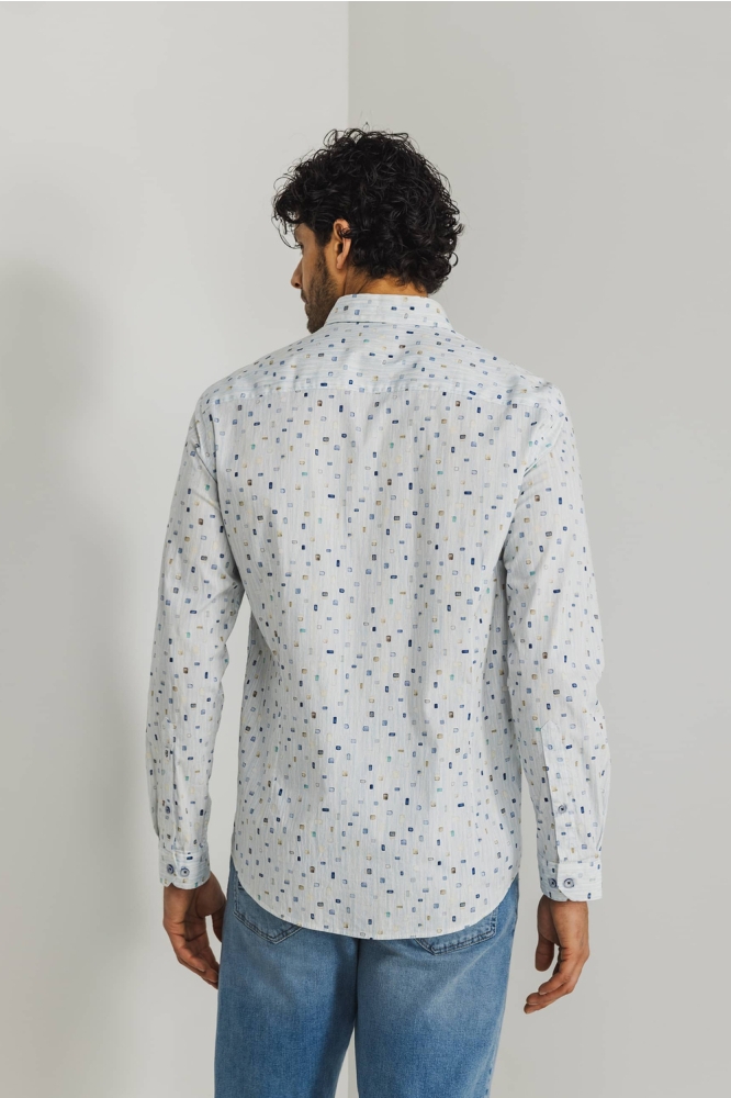 TWILL OVERHEMD MET ABSTRACT PATROON 21415316 1152